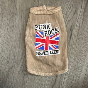 Tan Dog tank top with Punk Rock Design